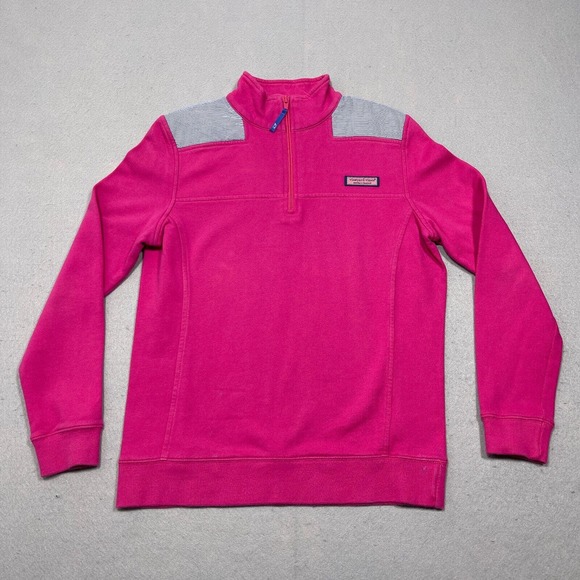 Vineyard‎ Vines 1/4 Zip Women’s XS Pullover Sweater Sweatshirt Pink Pocket - Picture 1 of 13